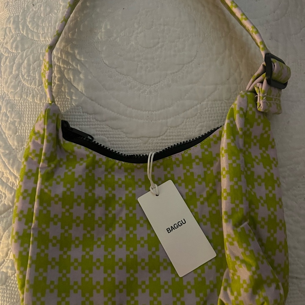 Baggu Green and Pink Shoulder Bag